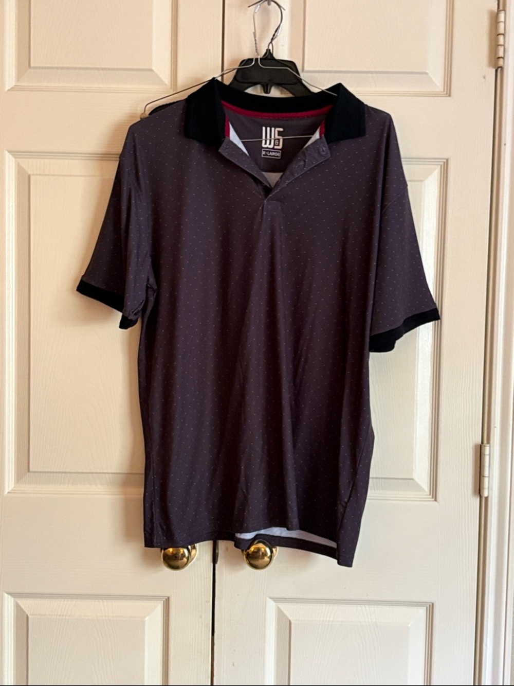 W5 Performance Men's Polo Shirt - Dark Charcoal with Black Trim - XL